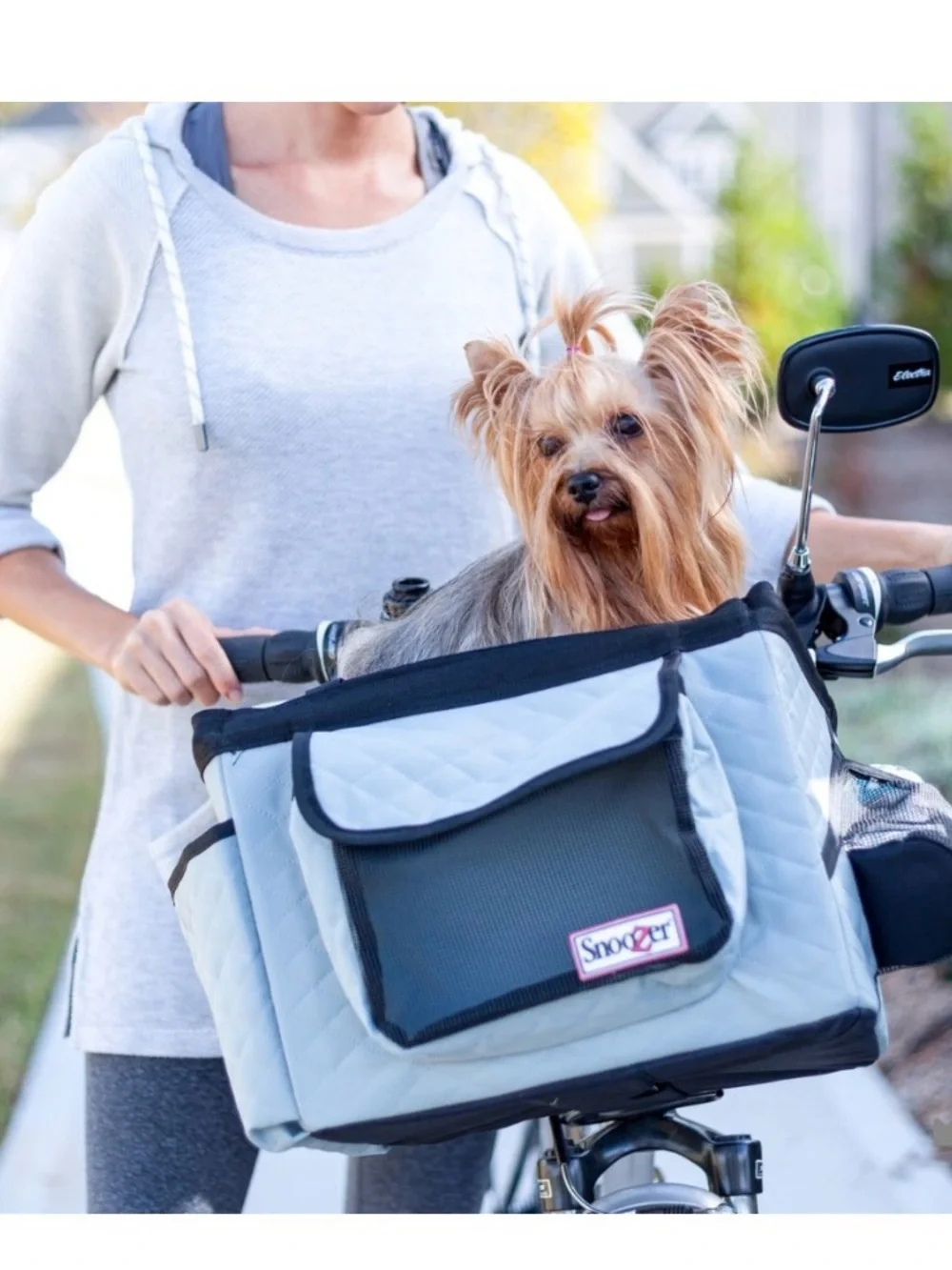 Snoozer Gray Quilted Bike Pet Carrier - Comfortable Dog Basket